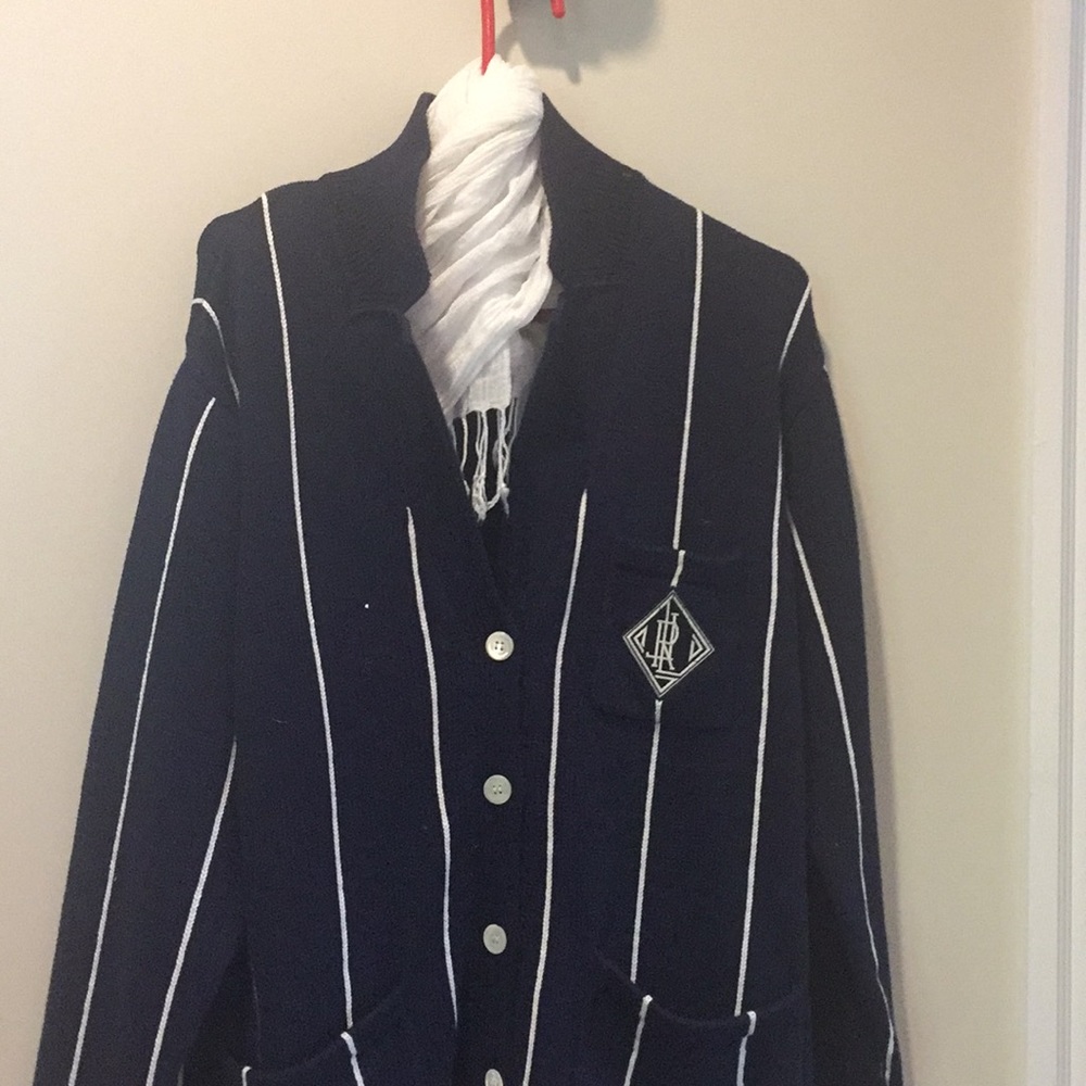 Vintage Lauren sweater/jacket Navy/white